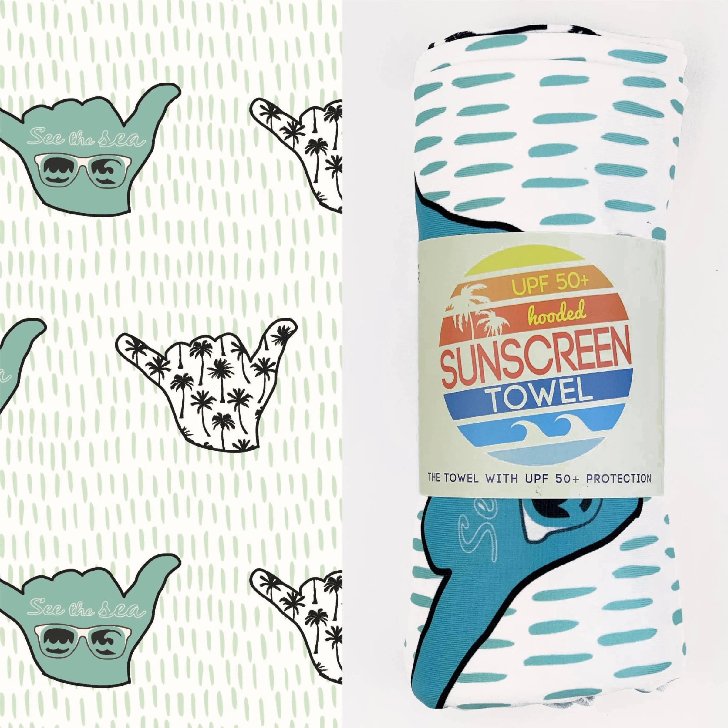 HOODED UPF 50  SUNSCREEN TOWEL