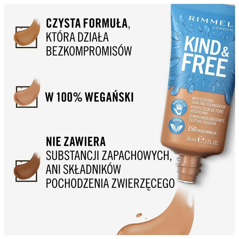 Kind & Free wegański podkład nawilżający 082 Golden Ivory 30ml