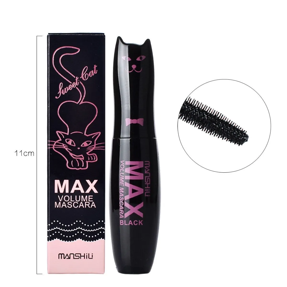 Mascara Long-Lasting Waterproof Curling Black 10g Eyes Makeup
