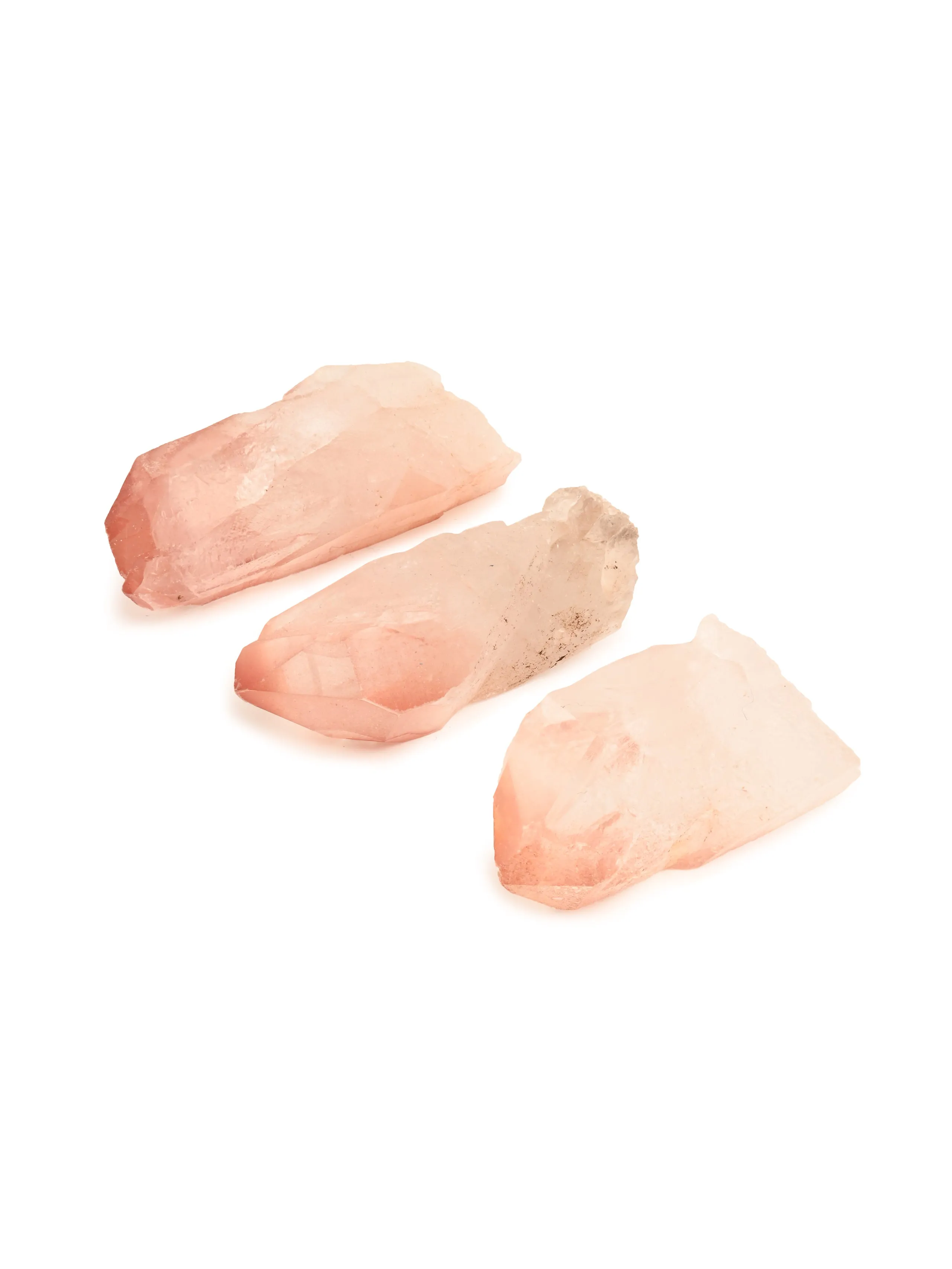 Pink Lemurian Rough Quartz Points